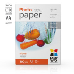 Fotopapīrs ColorWay A4, 220g/m², 100 loksnes, matēts