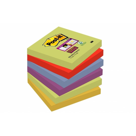 Клейкие листки 3M Post-it Super Sticky 76x76мм Marrakesh 6шт в упаковке