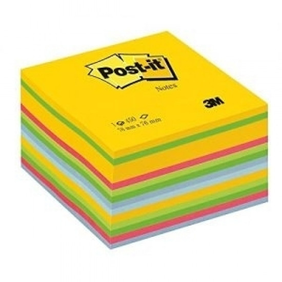 Līmlapiņu kubs 3M Post-it Ultra, 76x76mm, 450lpp/iep, asorti