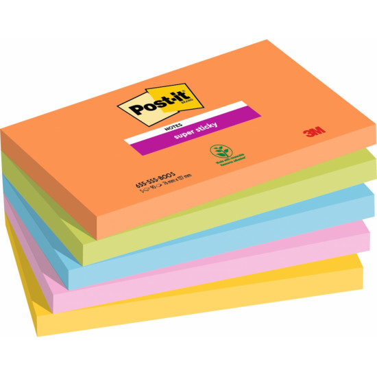 Märkmepaber 3M Post-it® Super Sticky Boost 76mmx127mm 5tk/pk 90L