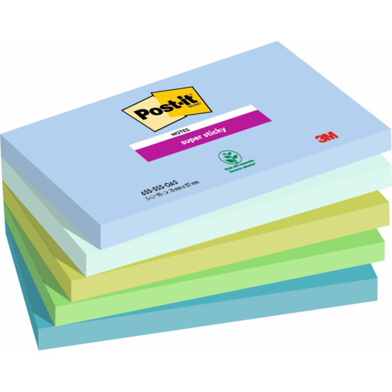 Märkmepaber 3M Post-it® Super Sticky Boost 76mmx127mm 5tk/pk 90L