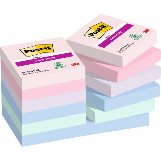 Märkmepaber 3M Post-it® Super Sticky Soulful 47.6mmx47.6mm 12tk/pk 90L