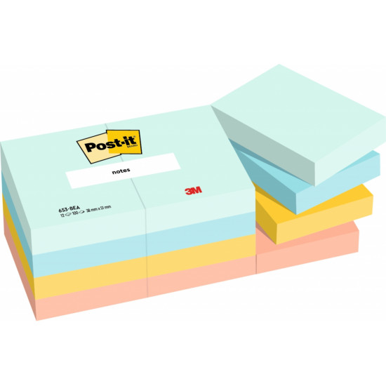 Märkmepaber 3M Post-it® Beachside 38mmx51mm 12tk/pk 100L