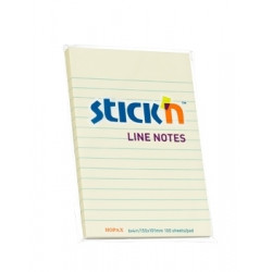 Клейкие листки Stick´N 21056 101x150мм pastell желтые linear 100sh