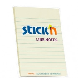 Клейкие листки Stick´N 21056 101x150мм pastell желтые linear 100sh