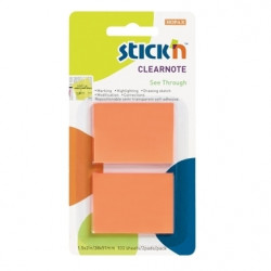 *Indeksi StickN 21106, 38x51mm, 2x50 lapiņas, caurspīdīgi, oranži