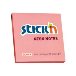 Клейкие листки Stick´N 21166 76x76мм неоново-розовые