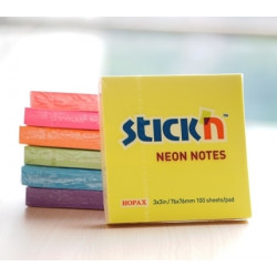 Клейкие листки Stick´N 21166 76x76мм неоново-розовые