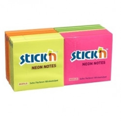 Клейкие листки Stick´N 21332 76x76mm Neon assorted 12 pack