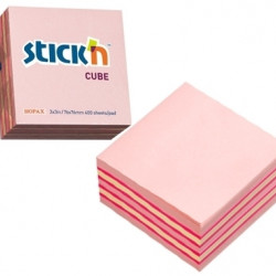 Līmlapiņas StickN Cube 21341, 76x76mm, 400 lapiņas, rozā