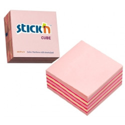 Līmlapiņas StickN Cube 21341, 76x76mm, 400 lapiņas, rozā