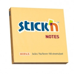 Līmlapiņas StickN 21391, 76x76mm, 100 lapiņas, gaiši oranžas