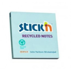 Клейкие листики Stick´N 21433 Eco 76x76mm, 100 листов, голубые