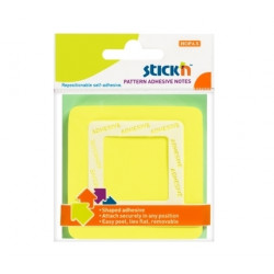 *Līmlapiņas StickN 21541 Pattern adhesive 70x70mm, 50 lapiņas, neona dzeltenas