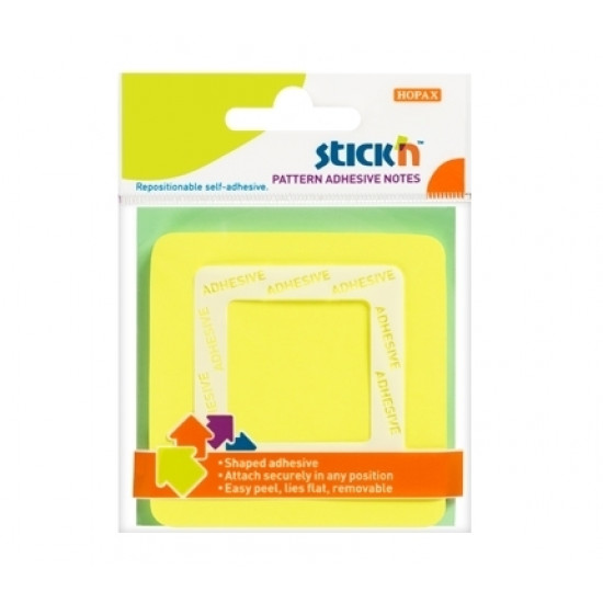 *Līmlapiņas StickN 21541 Pattern adhesive 70x70mm, 50 lapiņas, neona dzeltenas