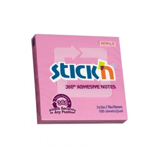 Клейкие листки StickN 21554 360 adhesive 70x70mm 100L красный