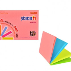 *Līmlapiņas StickN 21572 Magic pads 76x101mm, 4x25 lapiņas, spilgto krāsu asorti