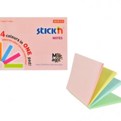 *Līmlapiņas StickN 21575 Magic pads 76x101mm 4x25 lapiņas, pasteļkrāsu assorti