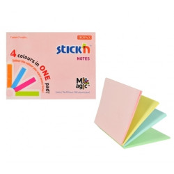 *Līmlapiņas StickN 21575 Magic pads 76x101mm 4x25 lapiņas, pasteļkrāsu assorti