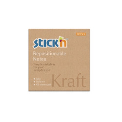 Līmlapiņas StickN 21639, 76x76mm, 100 lapiņas, kraft