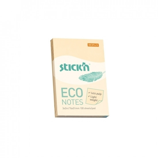 Līmlapiņas StickN 21741 Eco 76x51mm, 100 lapiņas, dzeltens