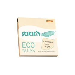 Līmlapiņas StickN 21745 Eco 76x76mm, 100 lapiņas, dzeltenas