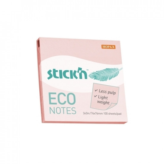 Līmlapiņas StickN 21746 Eco 76x76mm, 100 lapiņas, rozā