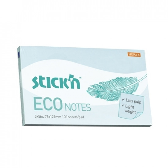 Līmlapiņas StickN 21751 Eco 76x127mm, 100 lapiņas, zilas