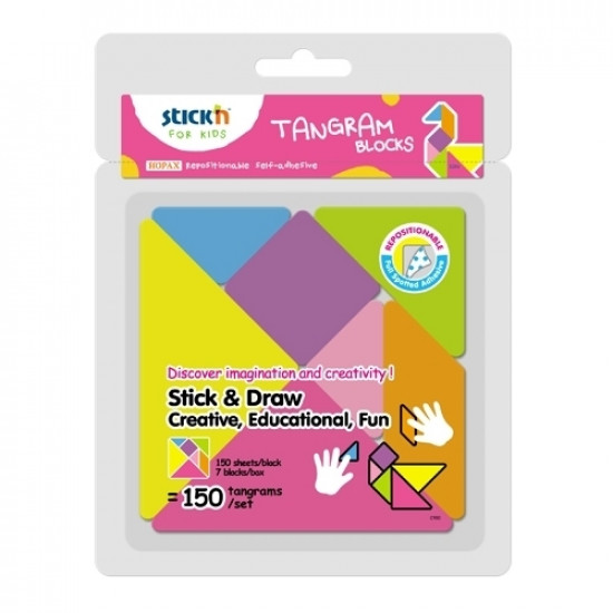 Tangram Blocks,150sheetsx7cubes,Mixed