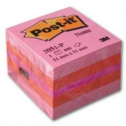 Līmlapiņu kubs 3M Post-It Mini 51x51mm, 400 lapiņas, rozā