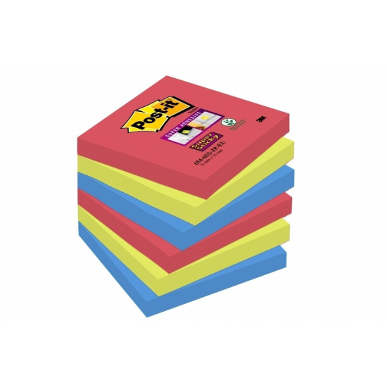 Клейкие листики  3M Post-it Super Sticky 76x76мм Bora Bora 6тк в упаковке