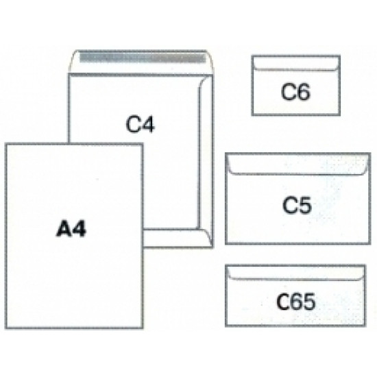 Pašlīmējošās aploksnes C4 College, 229x324mm, 500gab/iep, baltas