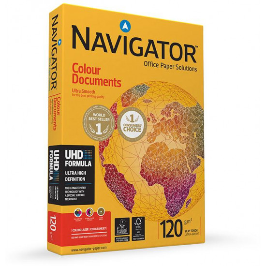 Papīrs Navigator Colour Documents A4, 120g/m², 250 loksnes, balts