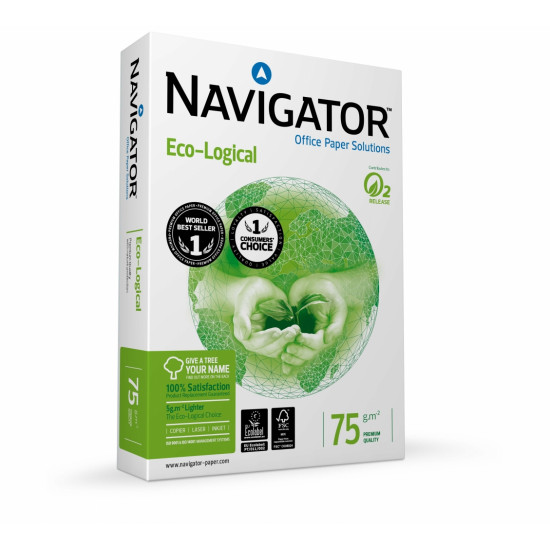 Papīrs Navigator Eco-Logical A4, 75g, 500 loksnes