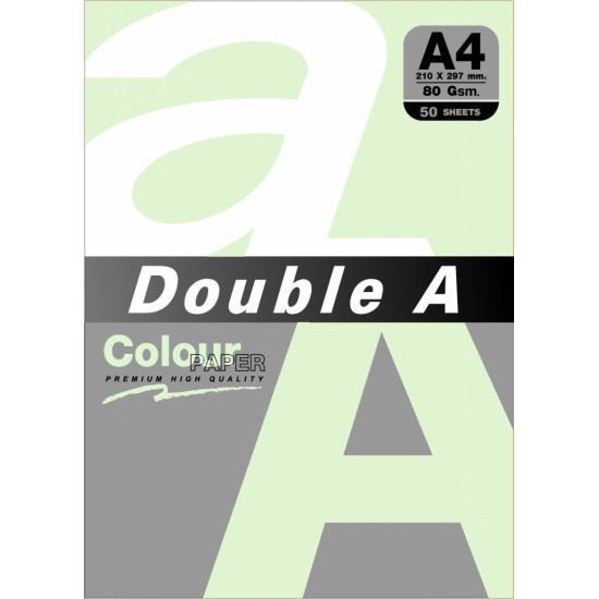 *Krāsains papīrs Double A, A4, 80g/m², 50 loksnes, Light green