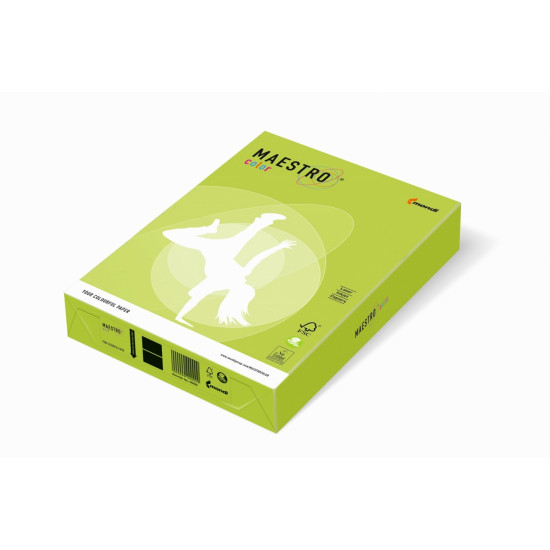 Krāsains papīrs IQ A4, 160g/m², 250 loksnes, LG46, Lime green