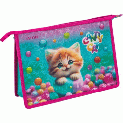 Mape ar rāvējslēdzēju deVente Candy Cat A4, 400mikr., 33x23x10mm