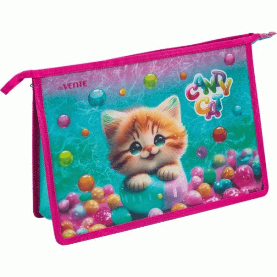 Mape ar rāvējslēdzēju deVente Candy Cat A4, 400mikr., 33x23x10mm