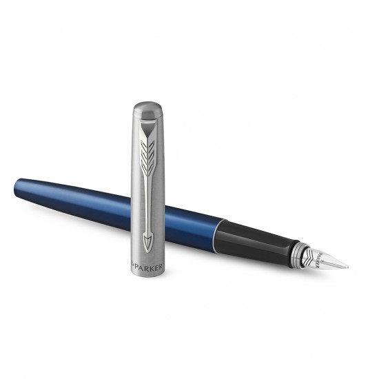 *Tintes pildspalva Parker Jotter Royal Blue CT Medium Blue, tumsi zils/sudraba korpuss