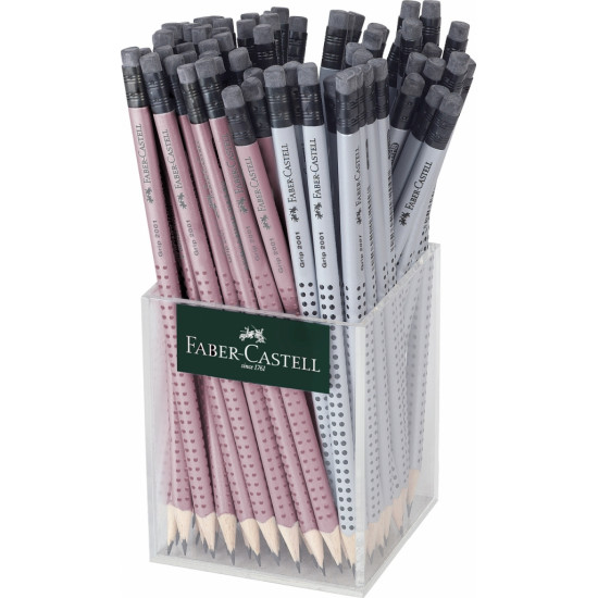 Harilik pliiats Faber-Castell Grip 2001 B kustukummiga 72tk