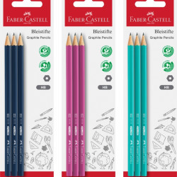 Карандаши графитовые Faber-Castell 1111 HB цветные, 3 шт.