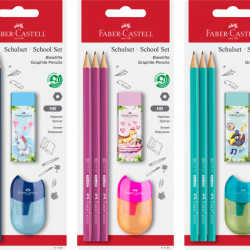 Zīmuļu komplekts Faber-Castell 1111 HB, ar dzēšgumiju un asināmo, asorti