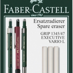 Dzēšgumijas mehāniskajam zīmulim Faber-Castell 1345/1347, 3gab/iep, baltas