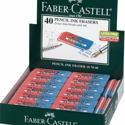 Dzēšgumija Faber-Castell 7070-40, sarkana/zila