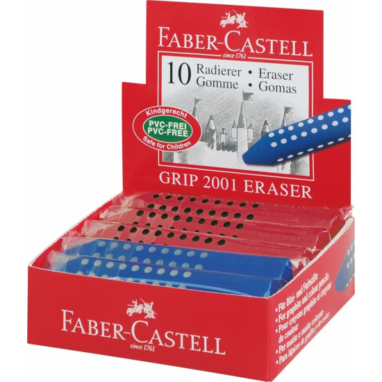 Dzēšgumija Faber-Castell Triangular Grip 2001, sarkana/zila