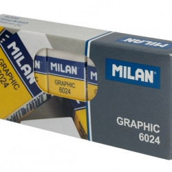 Dzēšgumija Milan 6024 Graphic, 23x50x10mm, balta