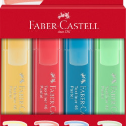 *Teksta marķieru komplekts Faber-Castell 1-5mm, nošķelts, 4 krāsas, pasteļtoņi