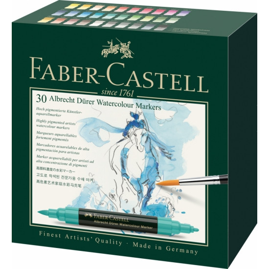 Akvareļu marķieri Faber-Castell Abrecht Dürer 30 krāsas