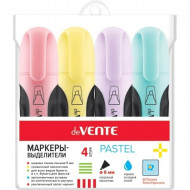 *Teksta marķieru komplekts deVente Pastel, 1-5mm, nošķelts, 4 krāsas