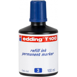 Tinte permanentu marķieru uzpildei Edding T100, 100ml, zila